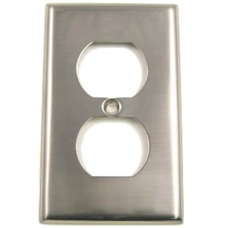 Fivegears Satin Nickel Single Receptacle Switch Plate FI121662
